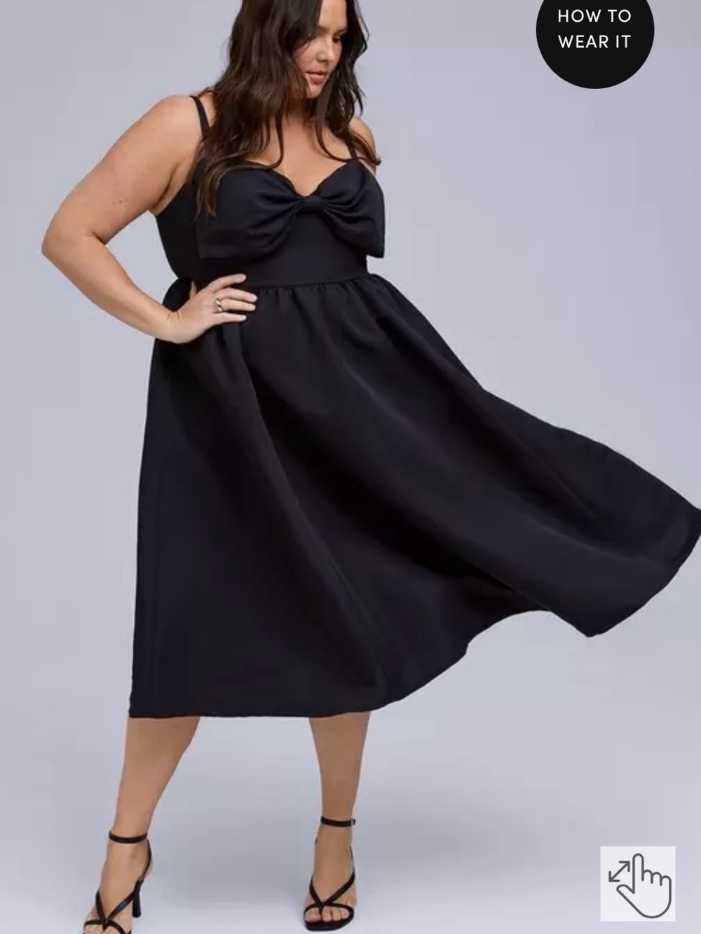 Black Bow-Front Fit & Flare Dress NWT Torrid Sz 3 - Picture 7 of 7